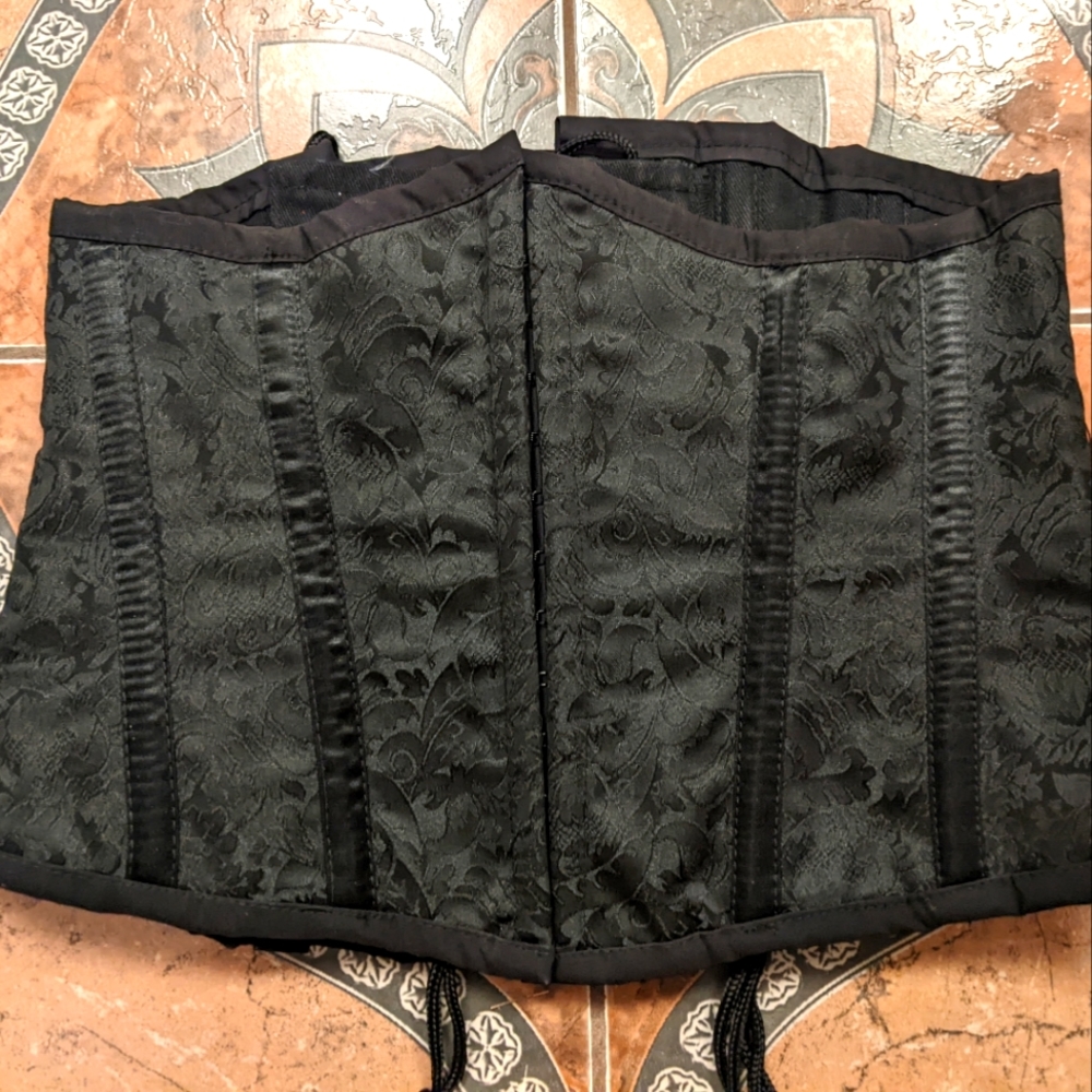 Burlesk corset jacquard black